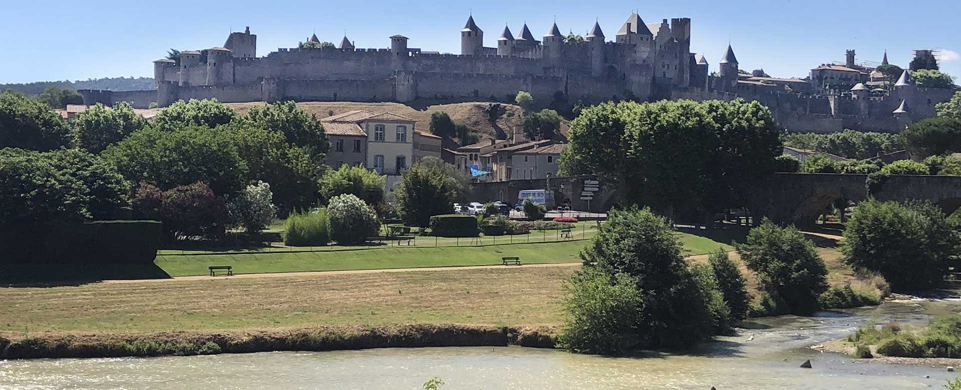 The Montolieu campsite is close to the city of Carcassonne.