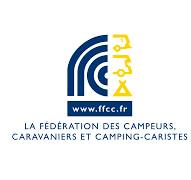 logo federatie van blauwe en gele kampeerders