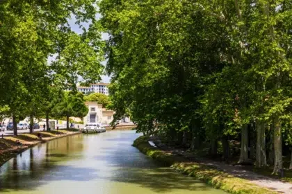 Camping Canal du Midi 3 Camping près du Canal du Midi : berges ombragées de platanes dans l’Aude